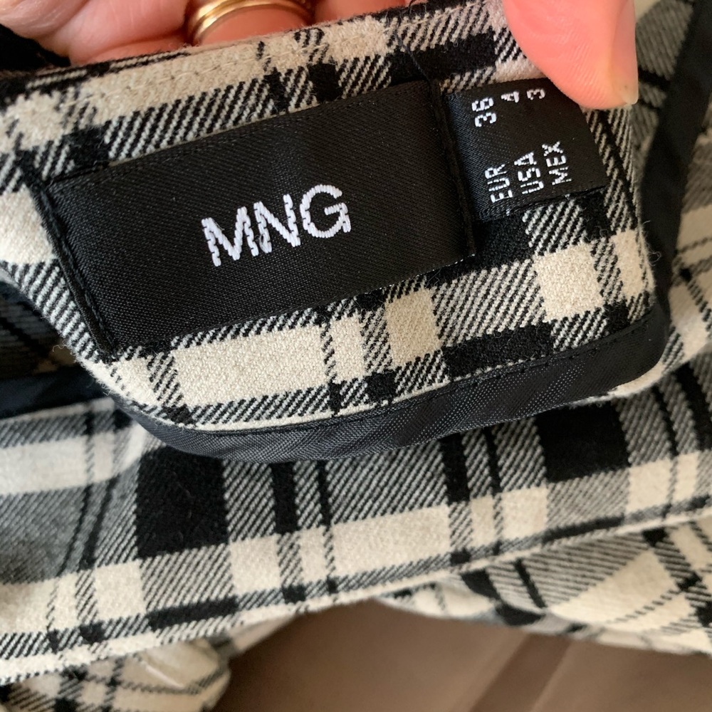 💙5/$30 Mango Plaid Below The Knee Belted Skirt - Picture 6 of 8